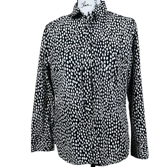 J crew brown shirt Button-up stretch cotton poplin shirt in signature fit size M - Picture 1 of 15